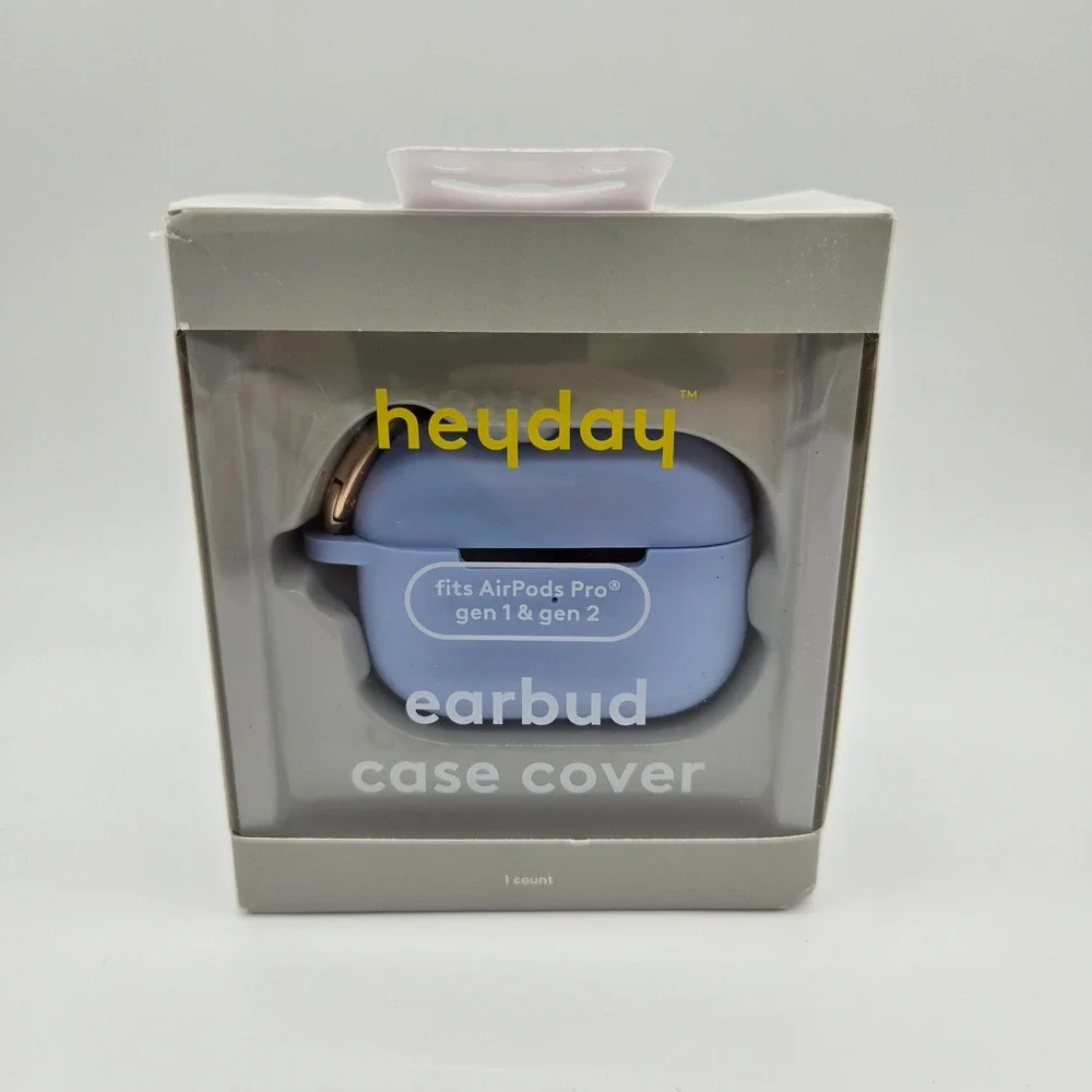 heyday Earbud Case Cover Fits AirPods Pro Gen 1 & 2 Peri-Blue Silicone